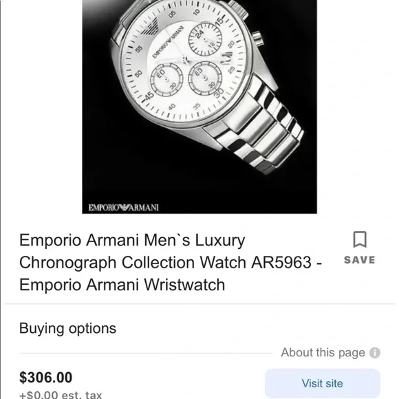 Emporio Armani Men's Luxury Chronograph Collection Watch AR5963